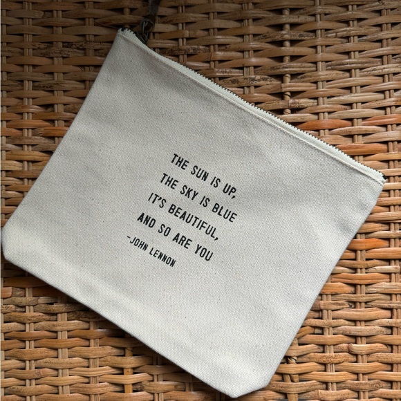 NEW Canvas Pouch with John Lennon Quote - Picture 1 of 2